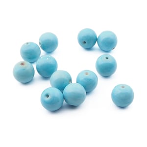 lot 12pcs Vintage 10mm, blue lampworked round glass beads Czech