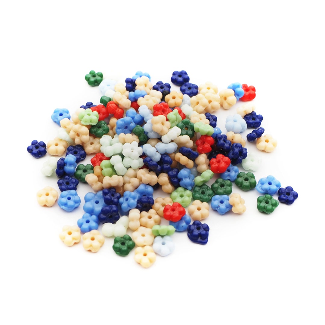 150 Vintage Czech Realistic Flower Rondelle Glass Beads 5mm - Etsy