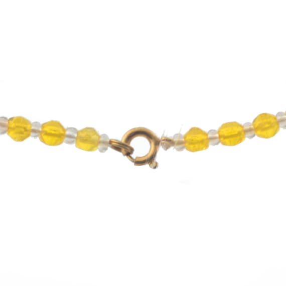 Vintage Czech necklace gradual yellow faceted gla… - image 2