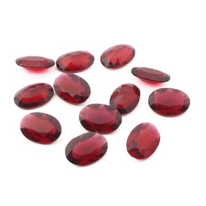 LOT 12pcs  13x9 mm Vintage Czech pink red oval glass rhinestones