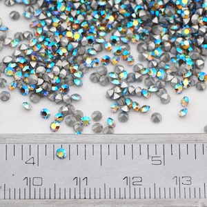 Lot 1440pcs, SS6.5, 2 mm, Czech Vintage AB Olivine Machine Cut glass Chatons faceted loose stones rhinestones