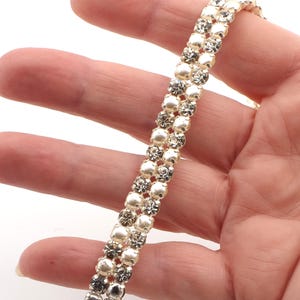 Preciosa 2 file ss22 4,9 mm 1 metro Sparkle Pearl cristallo trasparente strass maglia, filo gioiello rifinitura fascia cucito abbellimento