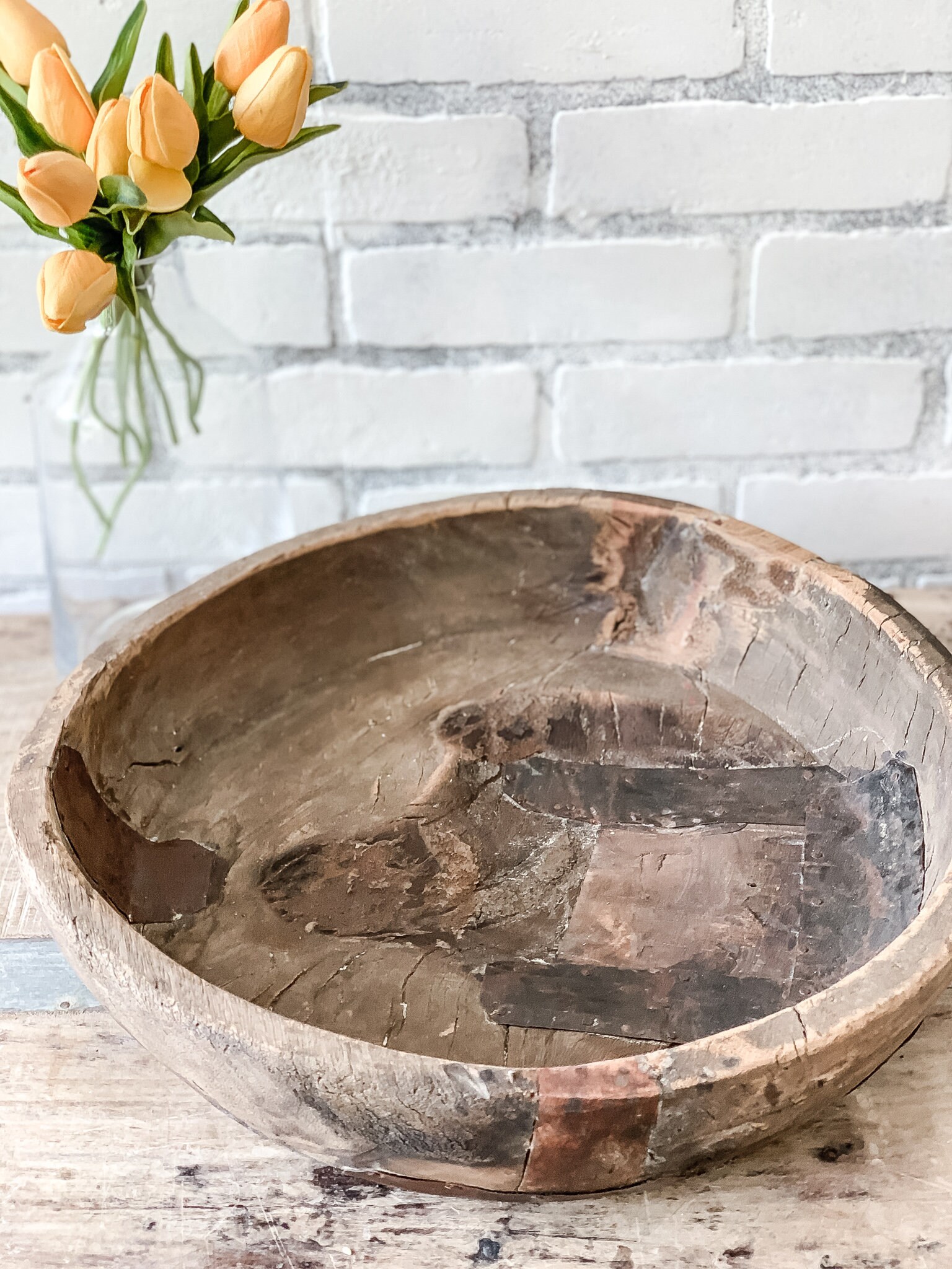 Wall Hanging BowlVintage Wood BowlAntique Round Wood Serving Etsy