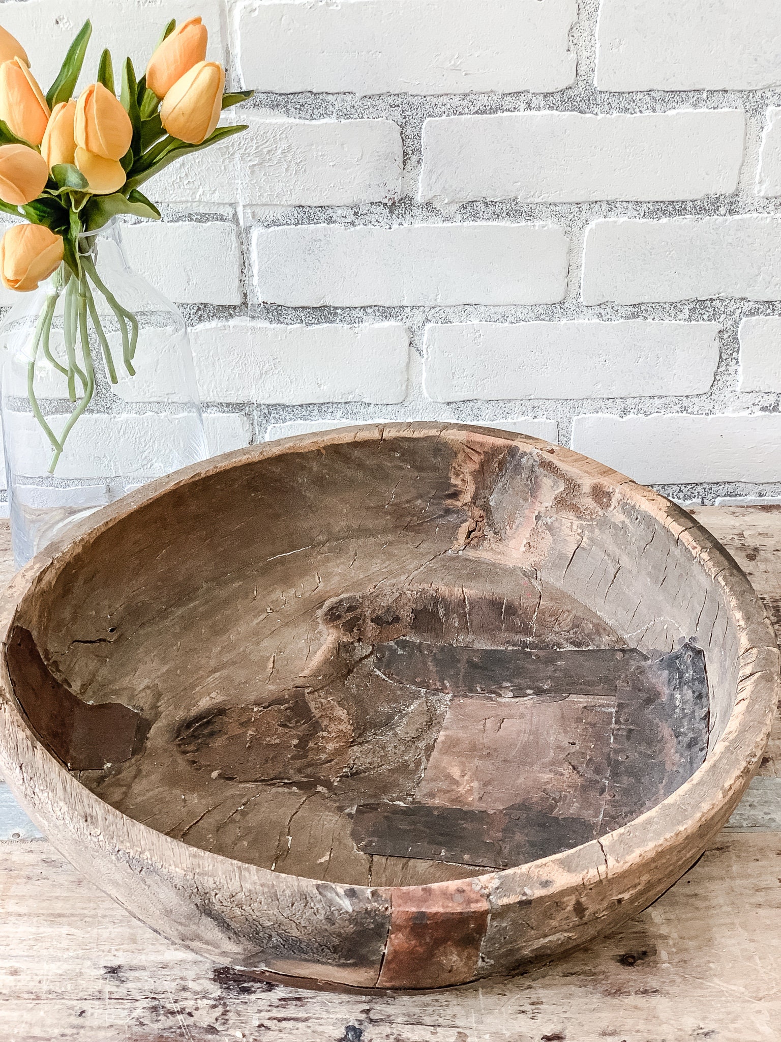 Wall Hanging BowlVintage Wood BowlAntique Round Wood Serving | Etsy