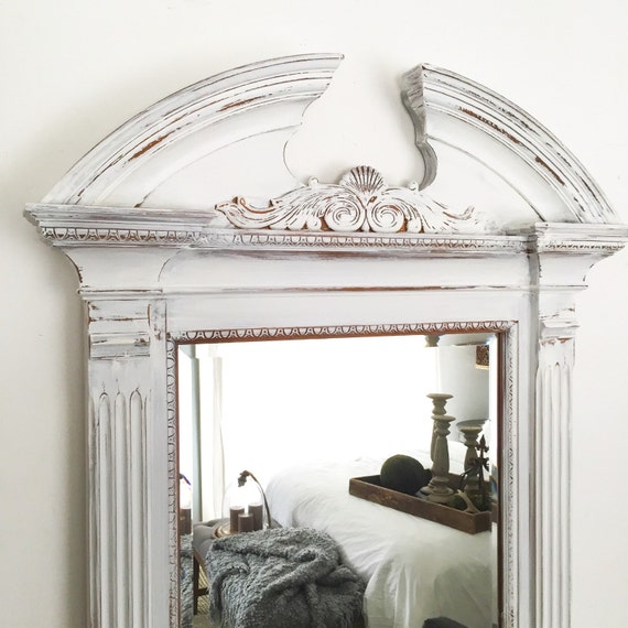 Large Wall Mirror Farmhouse White Distressed Farmhouse Wall Mirror White Distressed