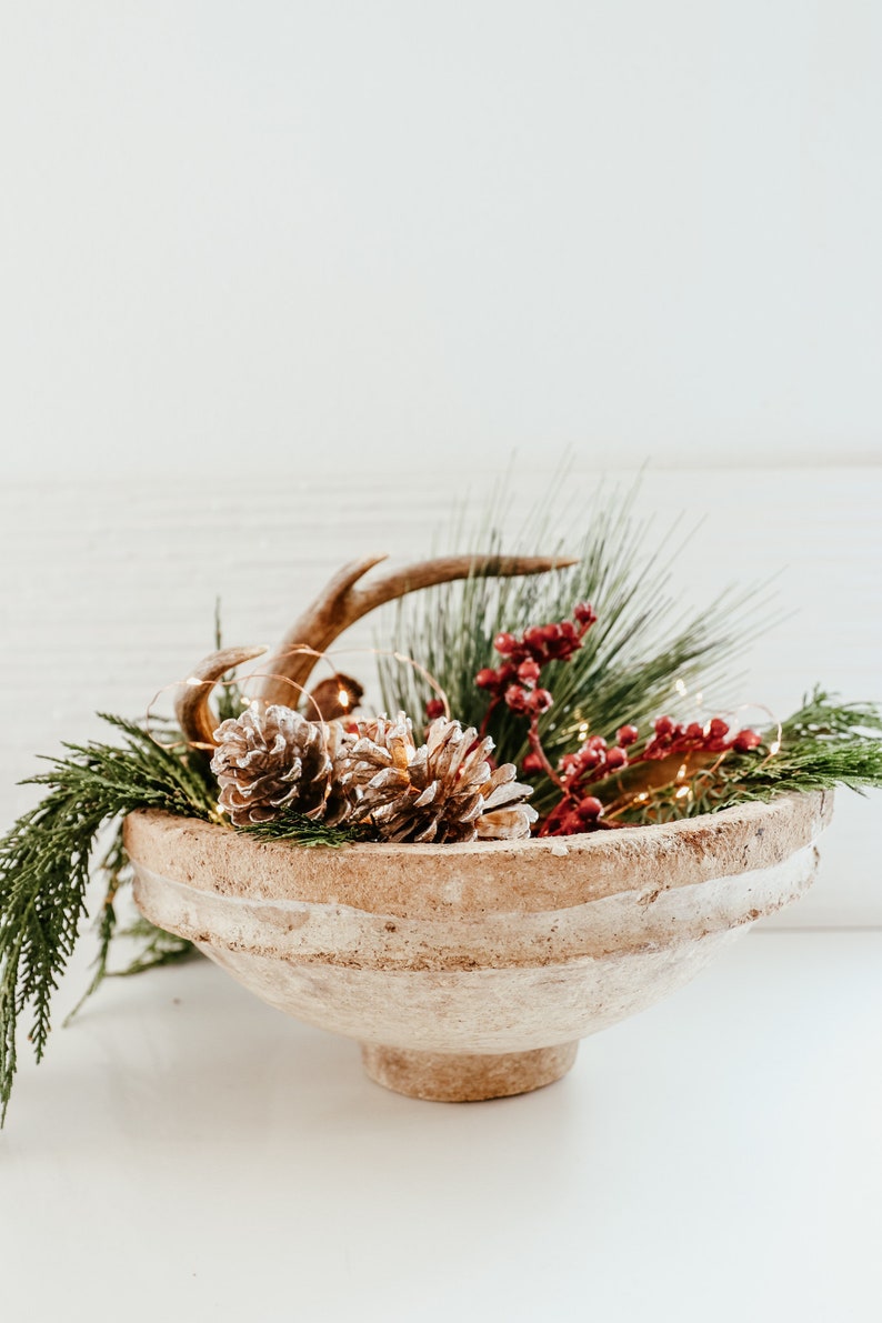 Boho Paper Mache BowlFarmhouse Paper Bowl