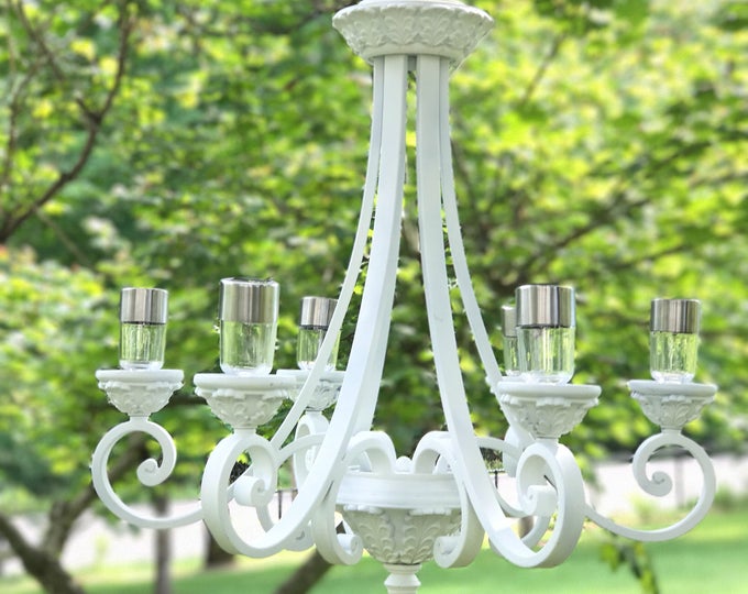 Outdoor Chandelier Wedding Chandelier Solar Powered Garden Etsy