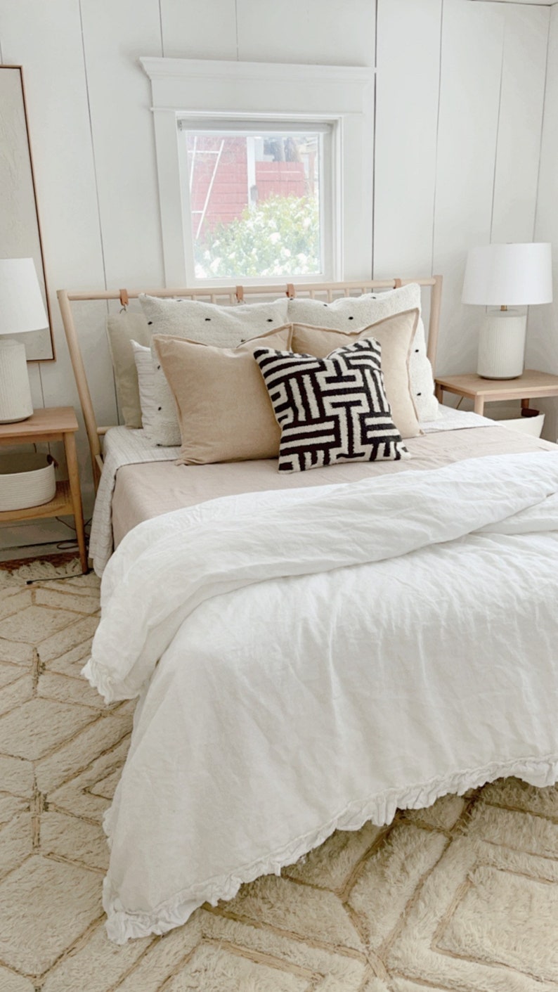 Chunky Knit Throw Pillows/ Black and White Geometric Modern Etsy