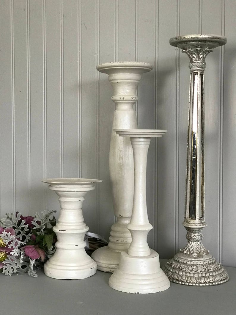 Candle Holder Collection French Candle Holders Shabby Chic Etsy