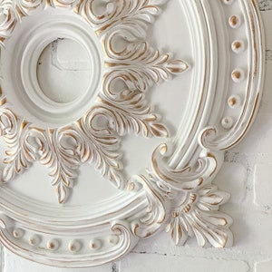 Hand Painted Ceiling Medallion/ French Shabby Chic Home - Etsy