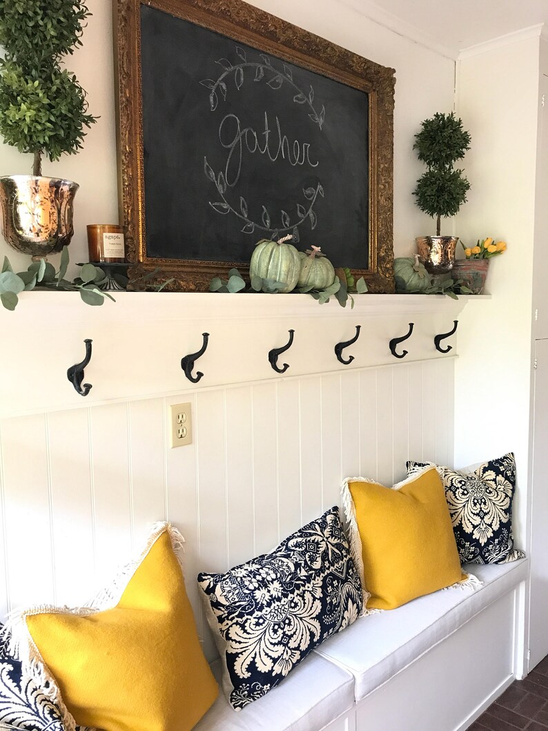 Blue Damask French Country Throw Pillow Antique Material image 3