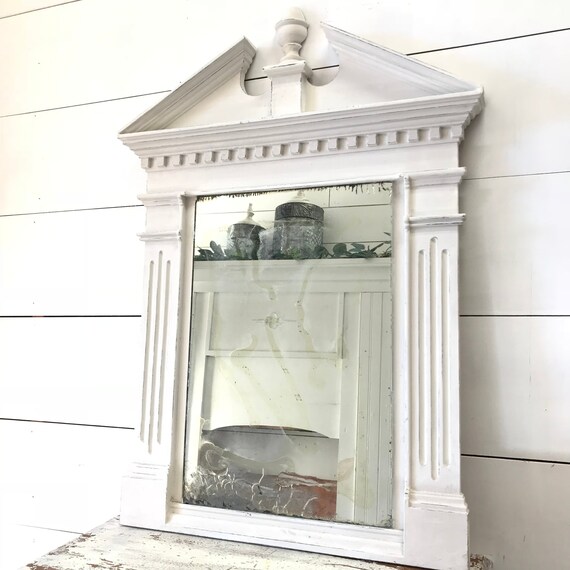 Neoclassic Wall Mirror Distressed Mirrors For Shabby Chic White Ornate Free