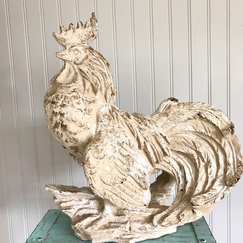 Large Rooster Statue French Country Kitchen Decor Hand Etsy