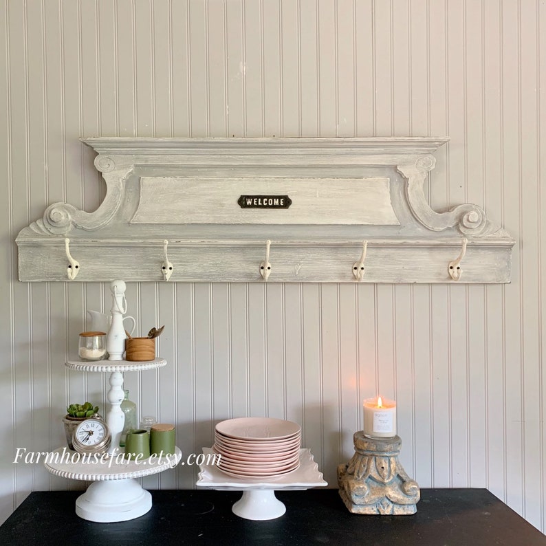 Large Wood Coat Hook/ Farmhouse Shelf/ Mudroom Decor Wall Etsy
