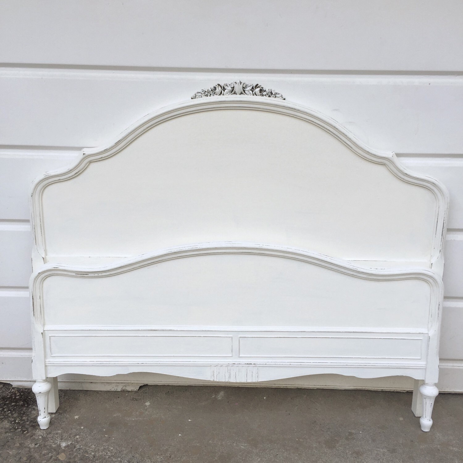 Full Size Bed Frame White Chalk Paint Pearl Glaze Girls Etsy
