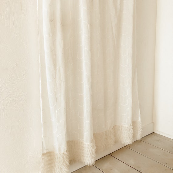 Ruffle Shower Curtain White Shower Curtain Rustic Shabby Etsy