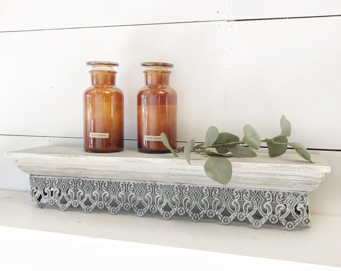 Shabby Chic Wall Shelf Farmhouse Wood Wall Shelf Farmhouse Etsy