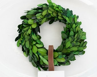 6 inch Preserved Boxwood Wreath\Table Setting Wreath\Farmhouse Wreath\Candle Wreath\Candle Holder Wreath\Farmhouse Boxwood\Spring Wreath