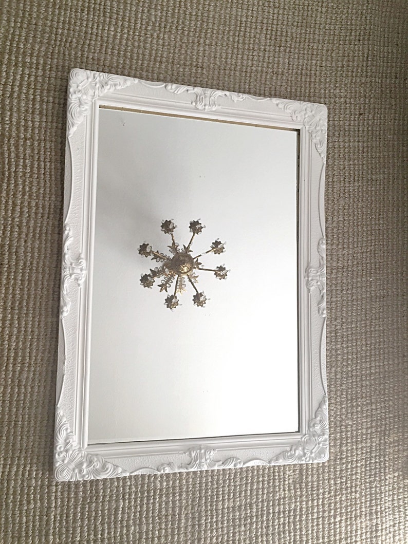 Large Baroque Mirror Ornate Wall White Shabby Chic Bathroom Decor Nursery Free