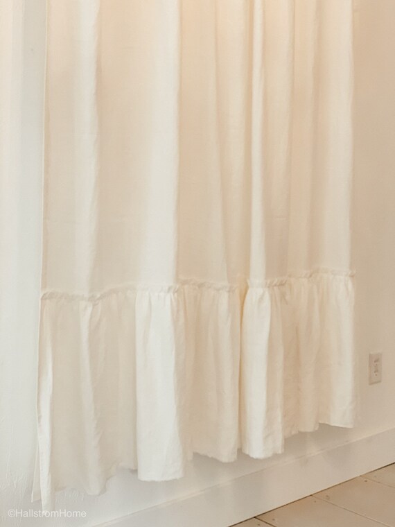cream shower curtain