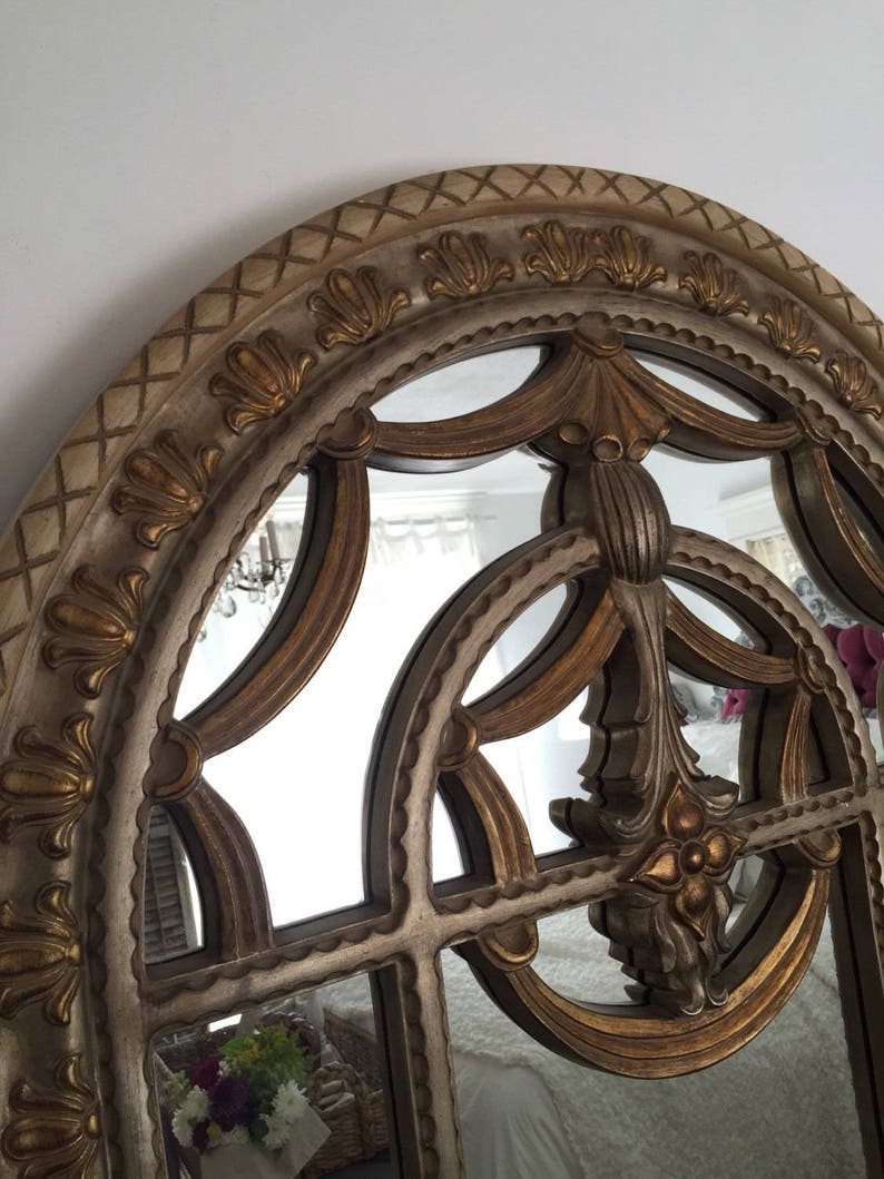 Gold Leaning Mirror Large Arched Mirror Wall Hanging Mirror Etsy