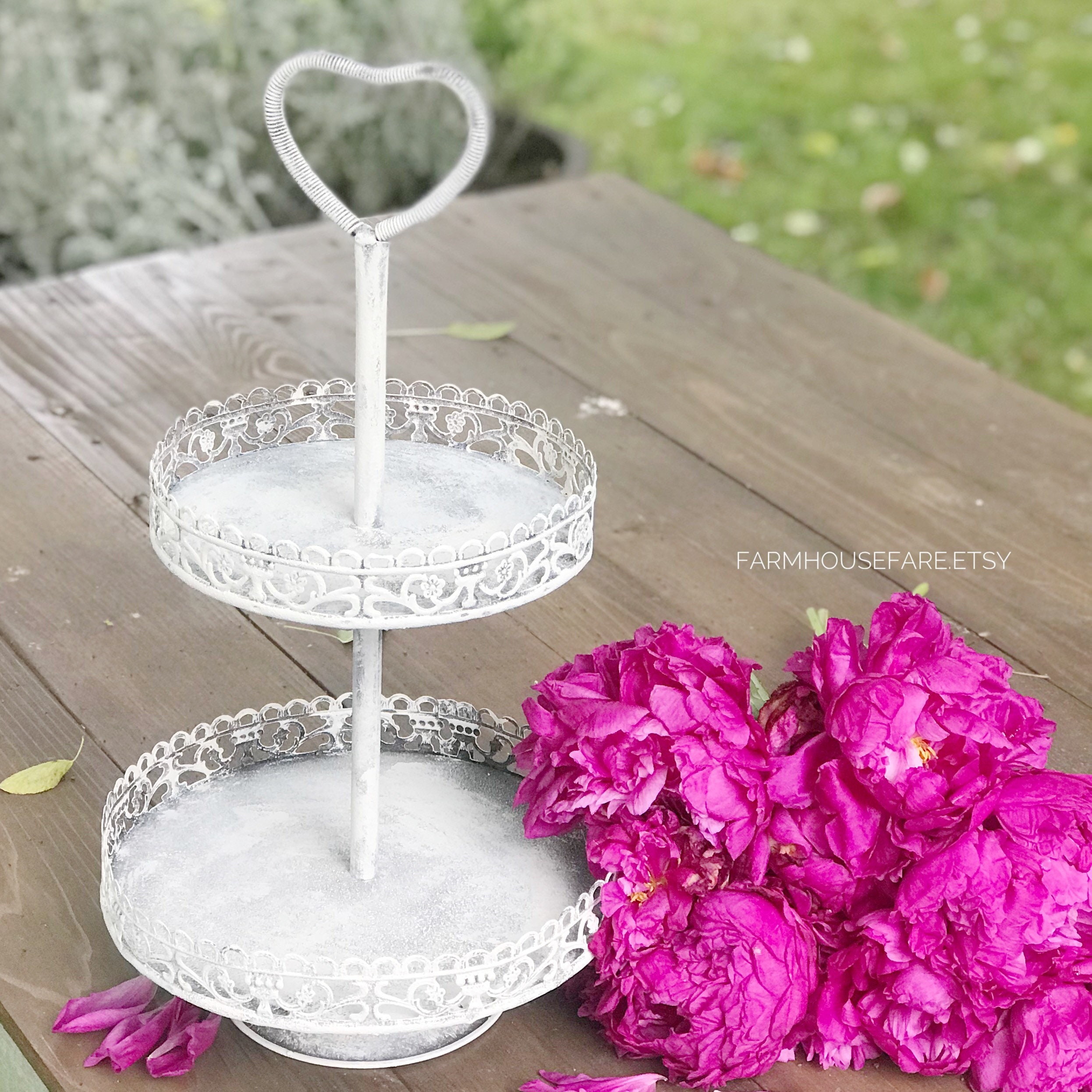 Metal Two Tier Stand Wedding Serving Tray Wedding Or Etsy
