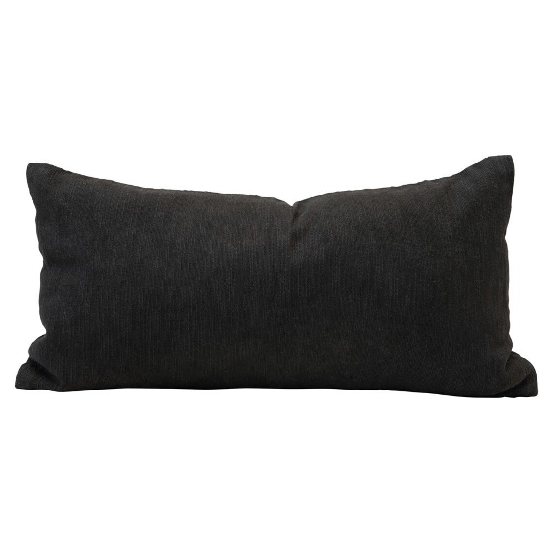 Woven Cotton Lumbar Pillow w/ Appliqued Design Black & White Etsy