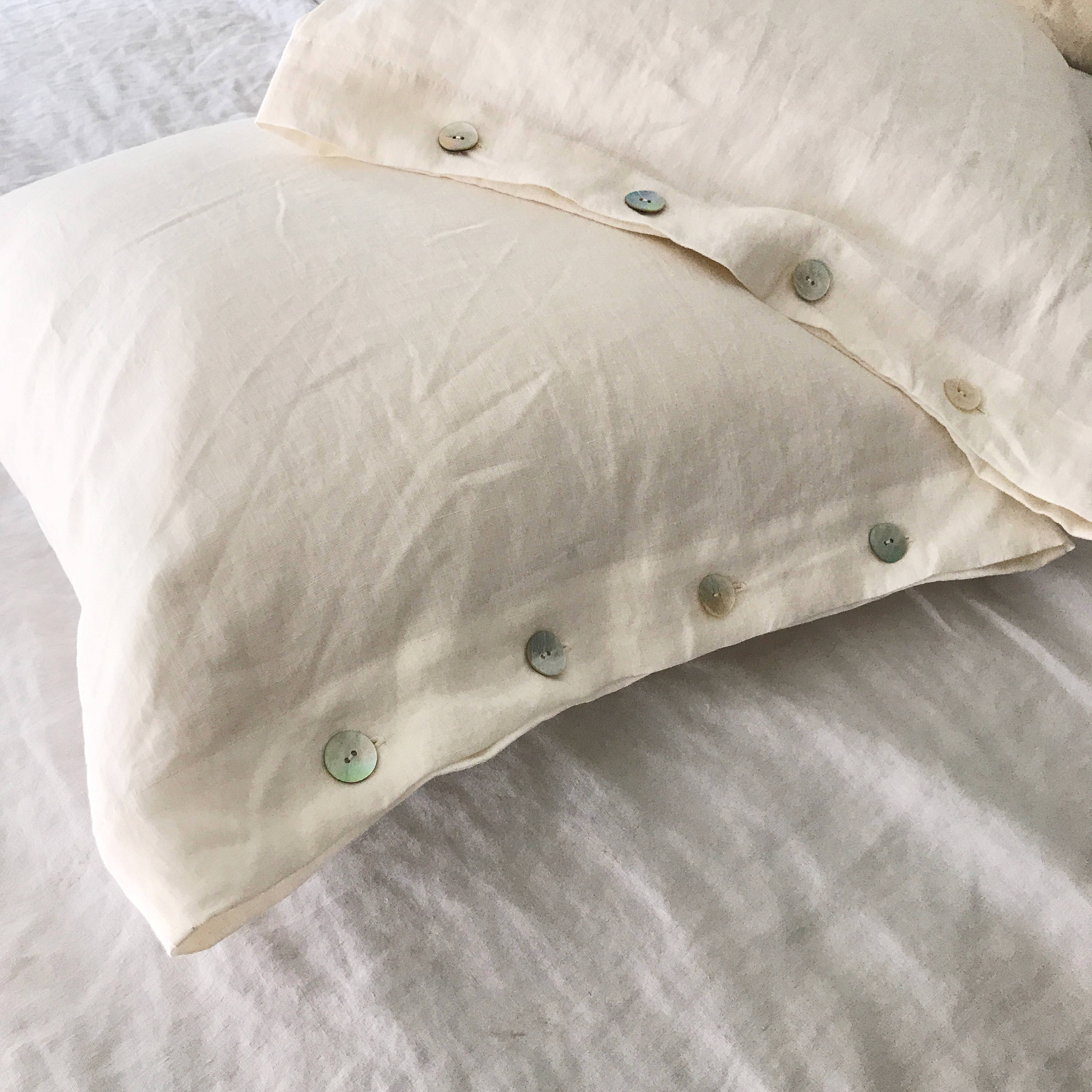 Cream Linen Pillow Shams Linen Pillowcases French Shabby Etsy