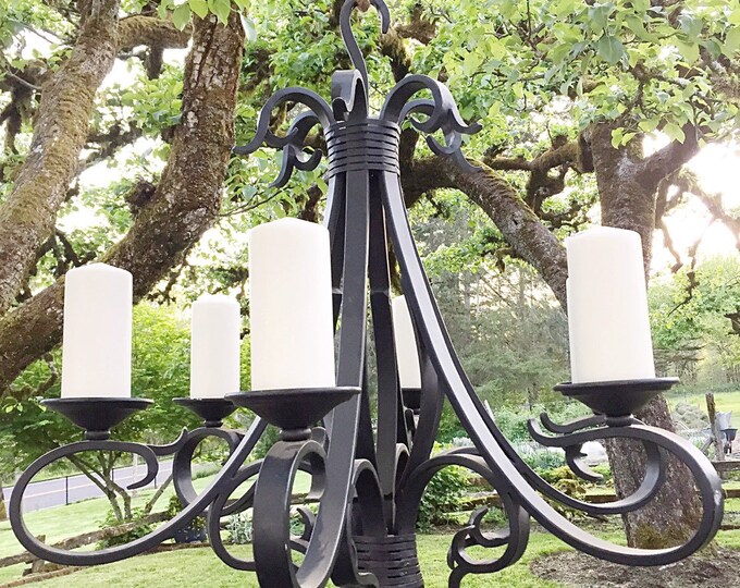 Outdoor Candelabra Wedding Chandelier Prop Hanging Light Black Wrought