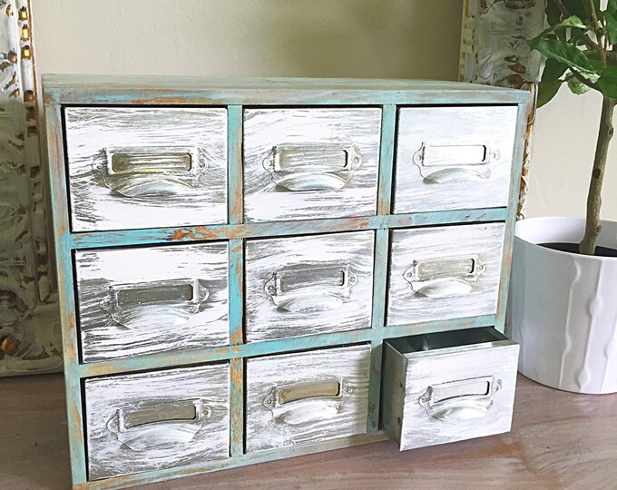 Painted Wood Box Drawer Office Organizer Storage Caddy Etsy