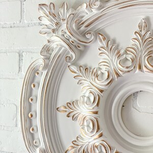 Hand Painted Ceiling Medallion/ French Shabby Chic Home - Etsy