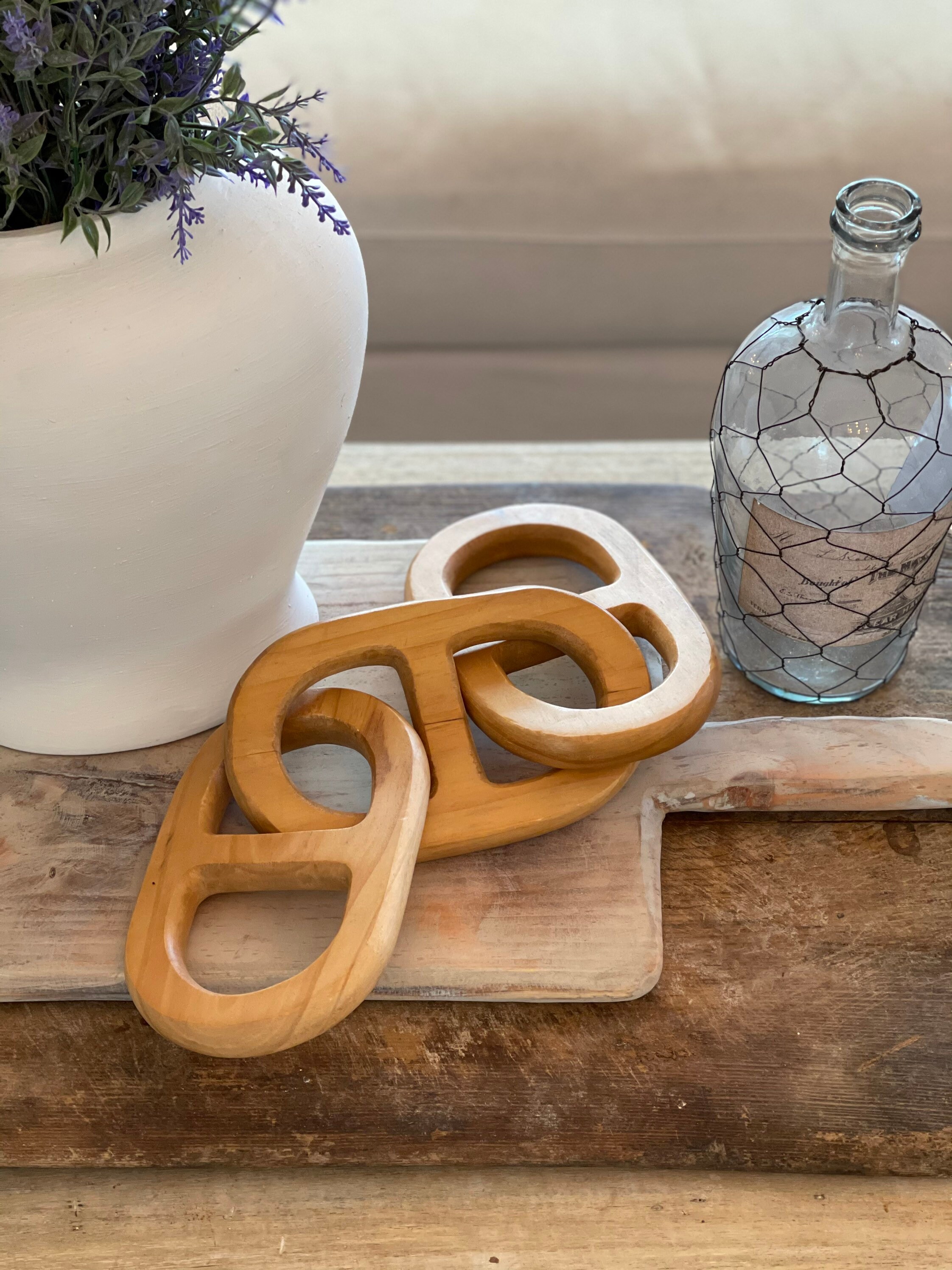 Wood Chain Decor/Wood Chain/Modern Home Decor/Wood Etsy