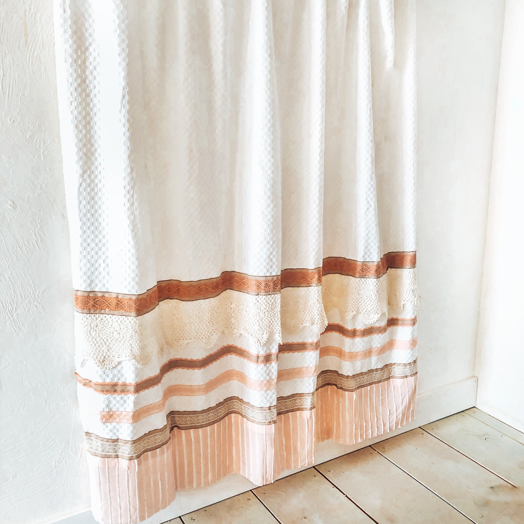 Shabby Chic Shower Curtain Lace Shower Curtain Girls Etsy