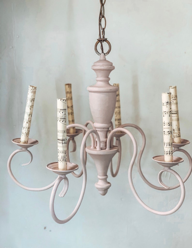 Vintage Style French Grey Hanging Tea Light Chandelier Vintage Style French Grey Hanging Tea Light Chandelier