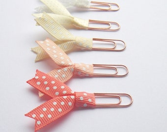 rose gold stationery, small paper clips