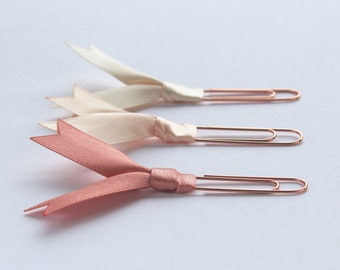 rose gold stationery, page clips, planner tab,