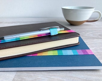 custom bookmark, journal band, pen holder,
