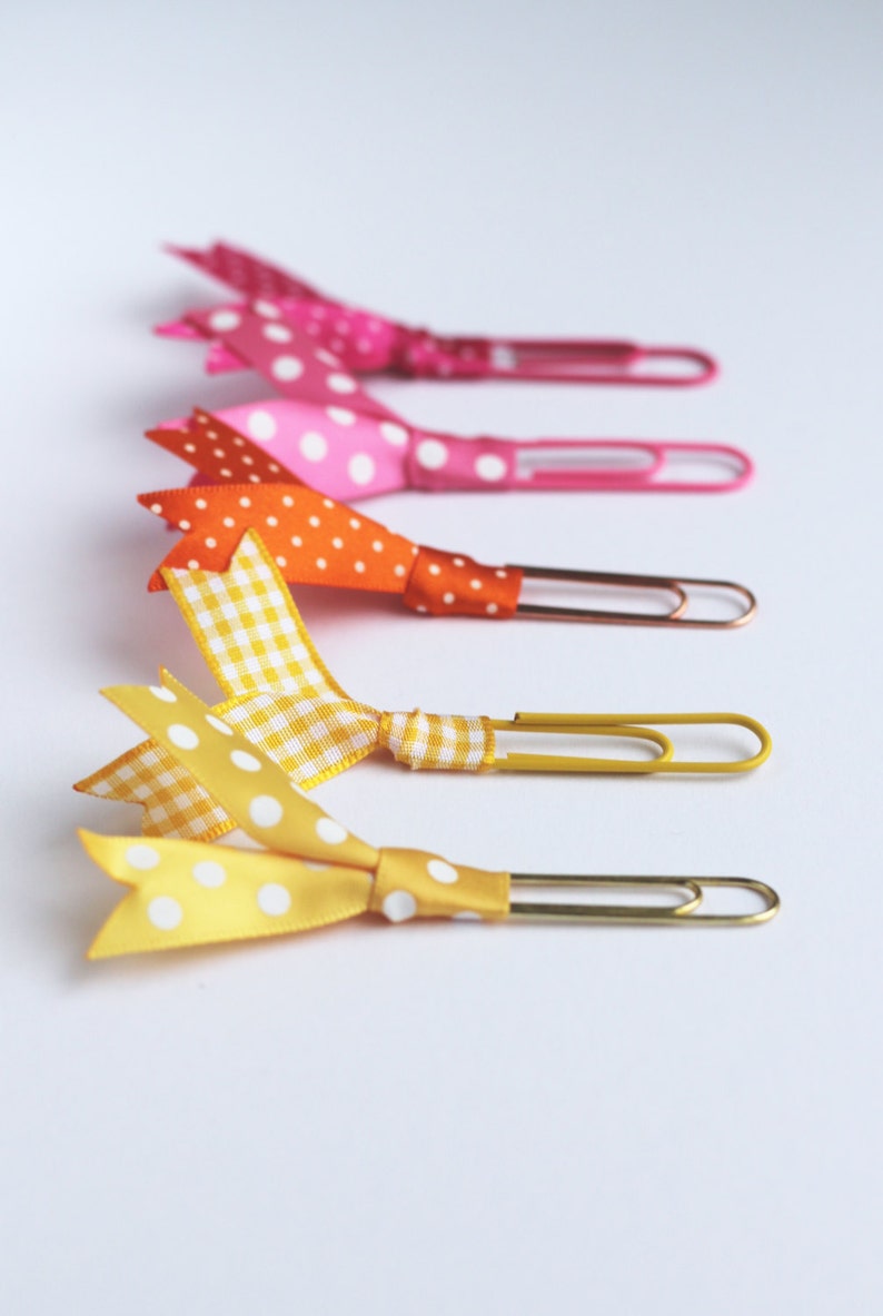Ribbon paper clip unique bookmark page markers Etsy