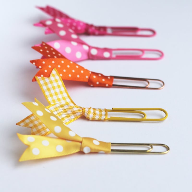 Paperclip Ribbon Bookmarks Ribbon Paperclip - Etsy