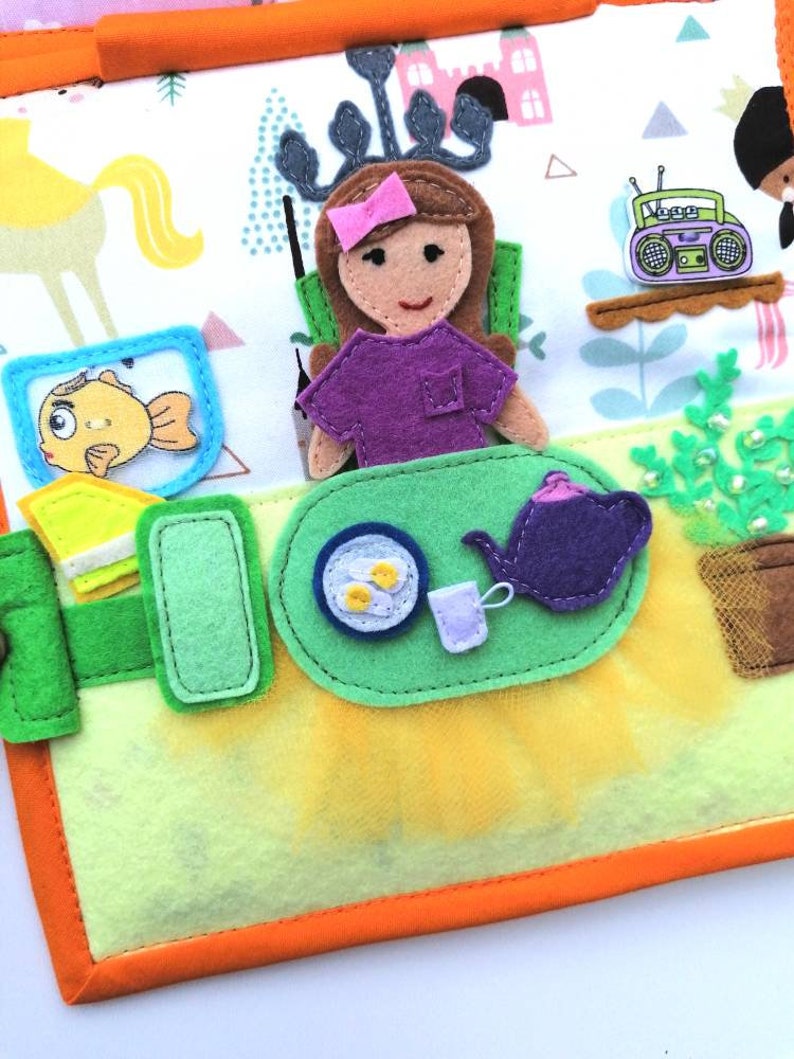 Felt Dollhouse Quiet Book for Girls Fabric Dollhouse Etsy