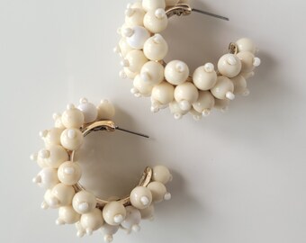 Vintage Post Earrings Huge Earrings Unique Earrings Aged Gold Colored Earrings Statement Earrings Vintage Fashion Jewelry Costume Jewelry