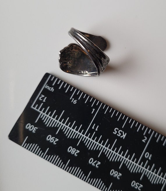 Vintage Ring Size 7 Rustic Metal Spoon Ring Large… - image 3
