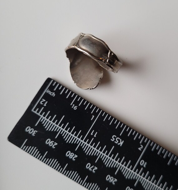 Vintage Ring Size 9 Rustic Metal Spoon Ring Large… - image 3