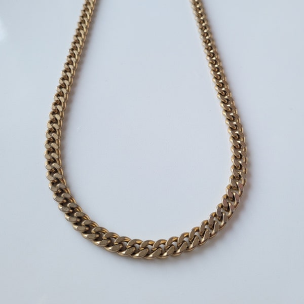 Vintage Necklace 20 inch Necklace Aged Gold Colored Thick Chain Necklace Gold Toned Necklace Vintage Costume Jewelry On Sale