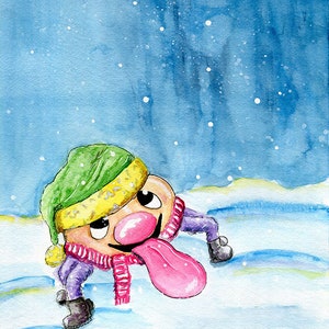 Fantasy comic art giclee print &quot;Sugar Tongue Flakes&quot; . from a whimsical Ollie Bug watercolor signed