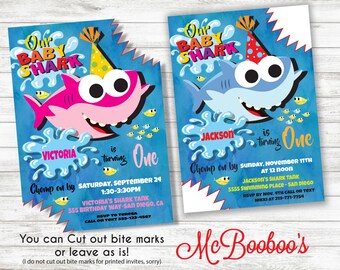 baby shark invitation etsy