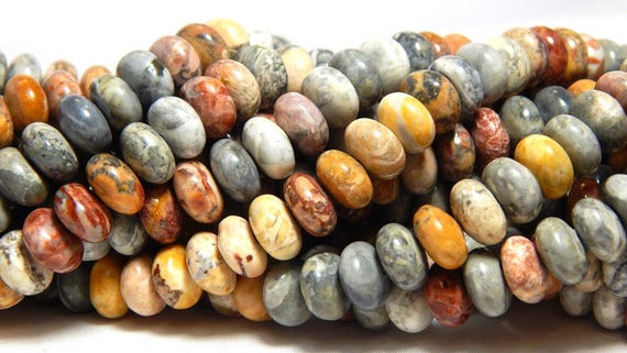 8x5mm Sky Eye Jasper Rondelles Gemstone Beads Full Strand Multicolor B-32C