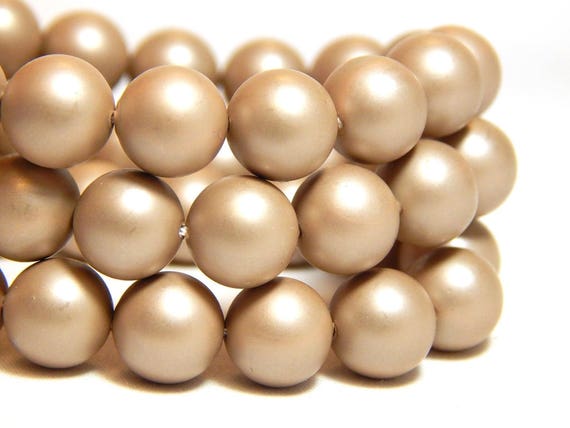 8mm Olive Green Shell Pearls Round Full Strand Beads Matte B-58D
