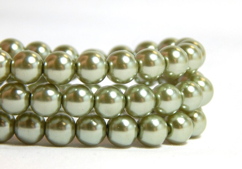50 6mm Light Green Matte Beads Peridot Frosted Sea Glass Beach T-5B