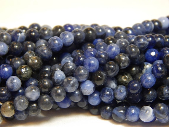 4mm Blue Sodalite Round Beads Gemstones Natural Stone Small Tiny B-1A